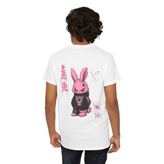Evil Bunny Back Print T-Shirt, Pastel Goth Graphic Tee, Cute Creepy
