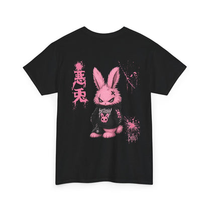 Evil Bunny Back Print T-Shirt, Pastel Goth Graphic Tee, Cute Creepy