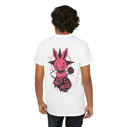 Gothic Bunny T-Shirt, Not in the Mood Pink Graphic Tee, Cute Creepy Pastel Goth Shirt