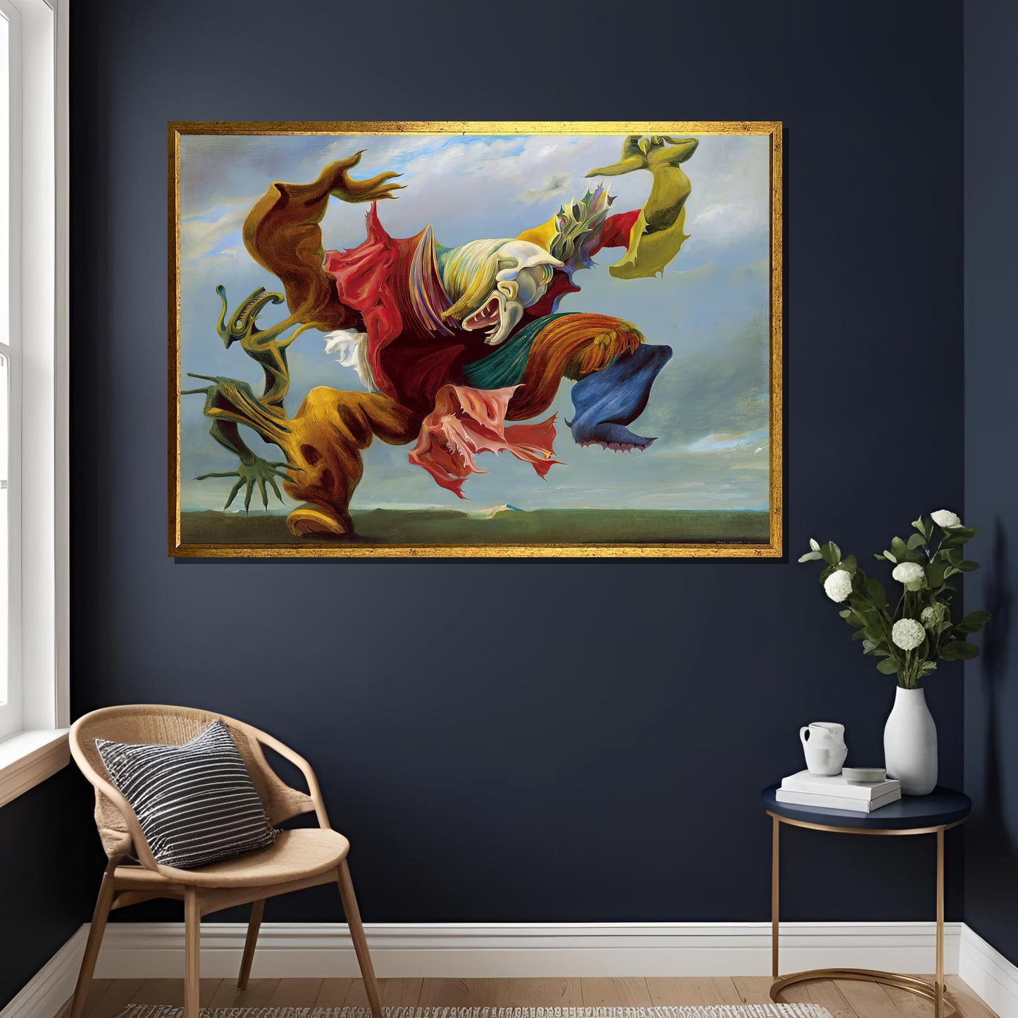 Max Ernst The Fireside Angel Canvas Wall Art, Surrealist Museum-Inspired Statement Print