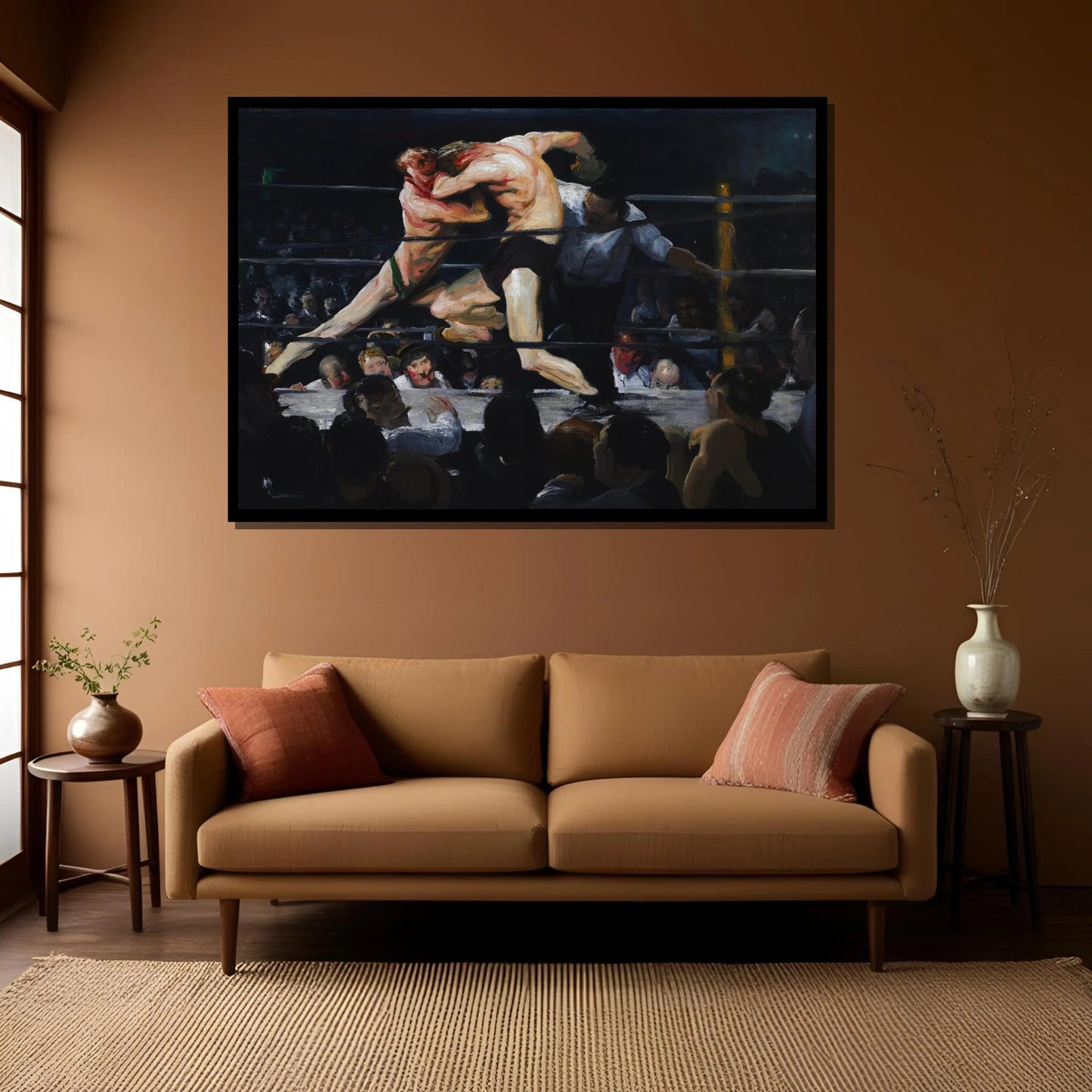 George Bellows Stag at Sharkey’s Canvas Wall Art | American Realism Boxing Print