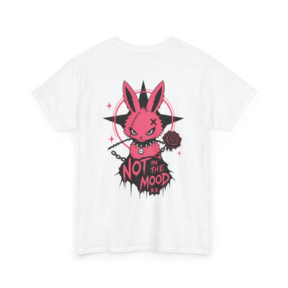 Gothic Bunny T-Shirt, Not in the Mood Pink Graphic Tee, Cute Creepy Pastel Goth Shirt