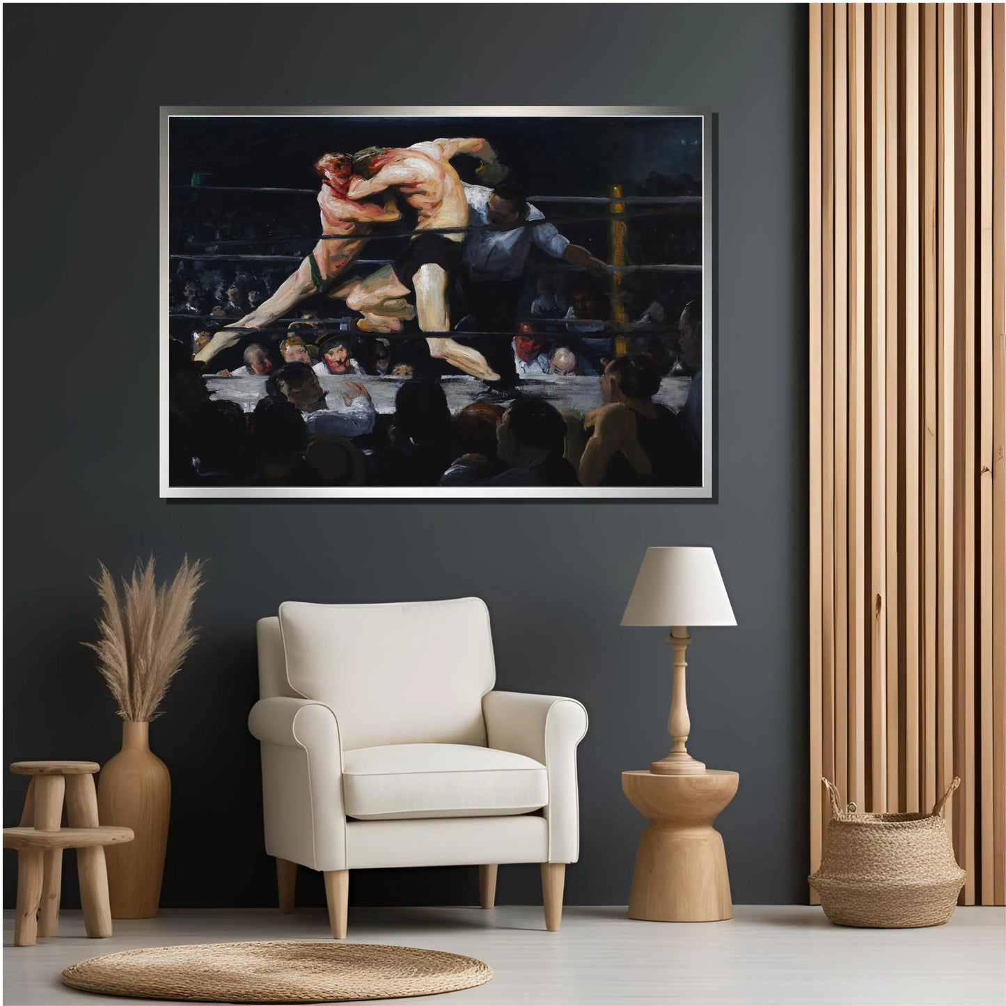 George Bellows Stag at Sharkey’s Canvas Wall Art | American Realism Boxing Print