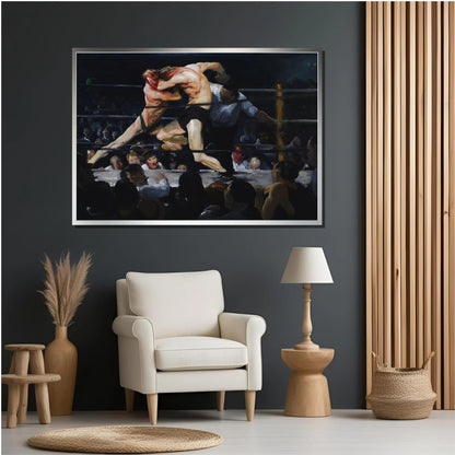 George Bellows Stag at Sharkey’s Canvas Wall Art | American Realism Boxing Print