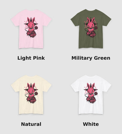 Gothic Bunny T-Shirt, Not in the Mood Pink Graphic Tee, Cute Creepy Pastel Goth Shirt
