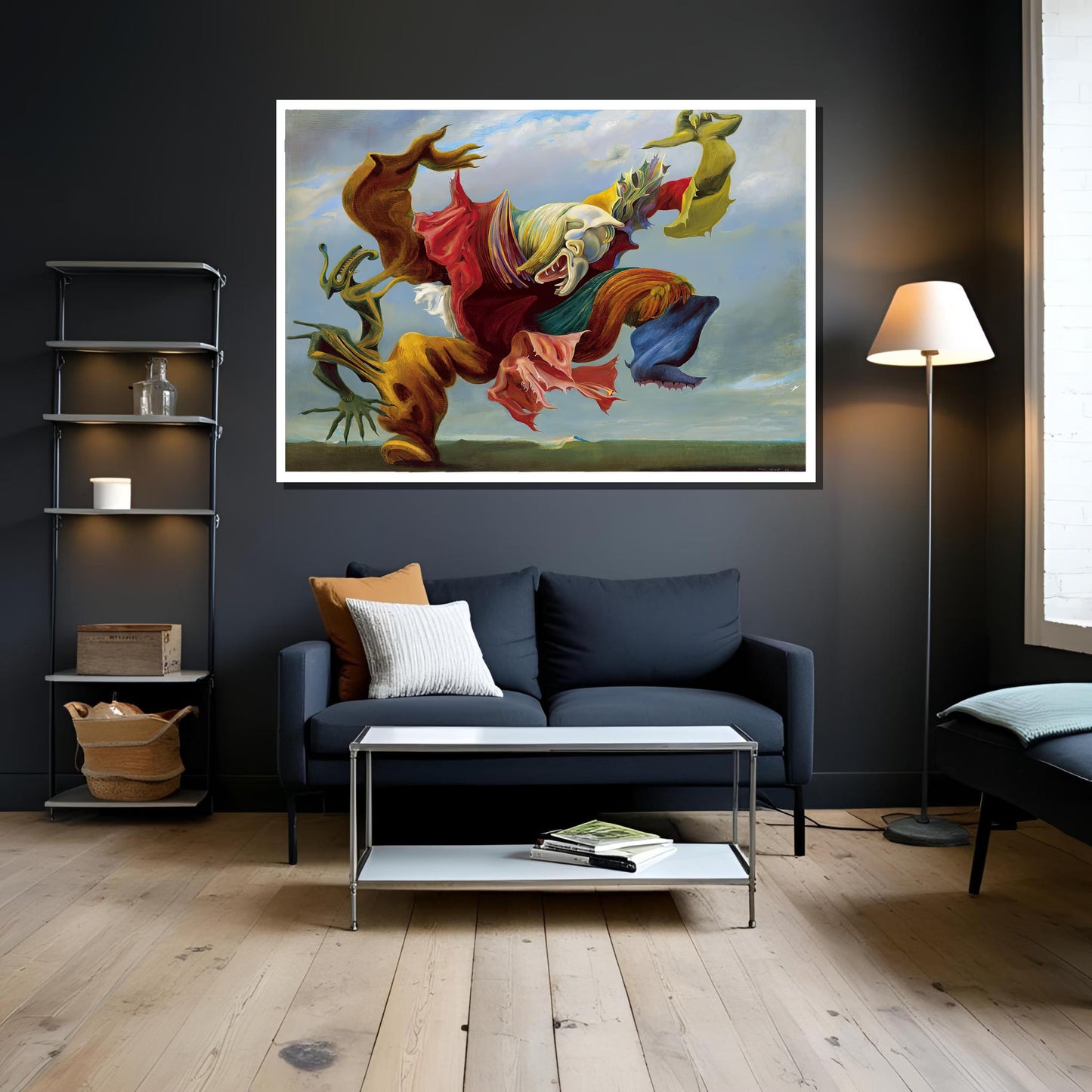 Max Ernst The Fireside Angel Canvas Wall Art, Surrealist Museum-Inspired Statement Print