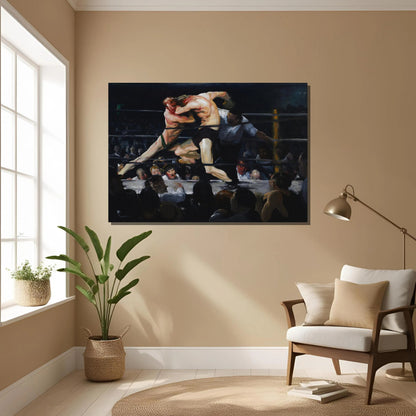 George Bellows Stag at Sharkey’s Canvas Wall Art | American Realism Boxing Print